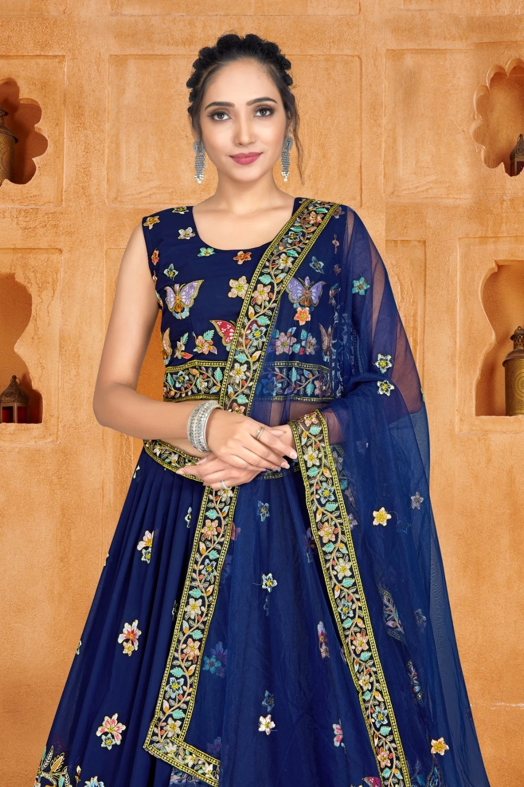 Amoha C1943A To C1943C Viscose Georgette Wholesale Lehenga Catalog — Wholesale Lehenga, AMOHA wholesale from Surat - Gallery Image 4